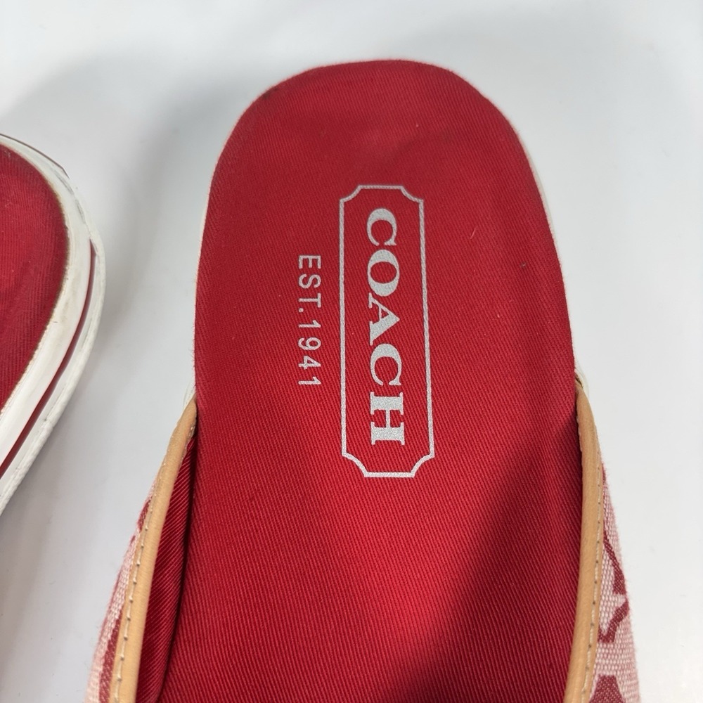 Vintage Y2K Coach "Bonny" Red Signature Slide Sandals Size 8 B - Picture 3 of 6